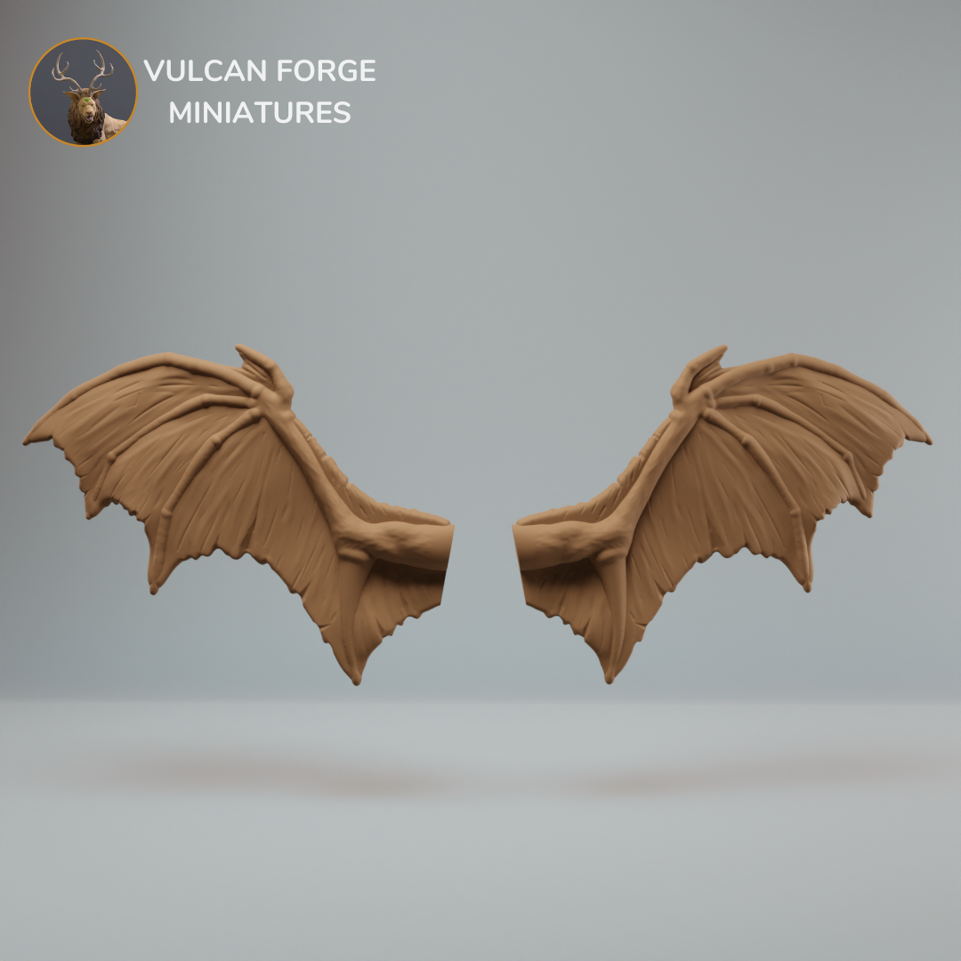 Bat or demon wings clipped, unsupported